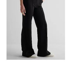 Express Super High Waisted Pintuck Flare Trouser Pant